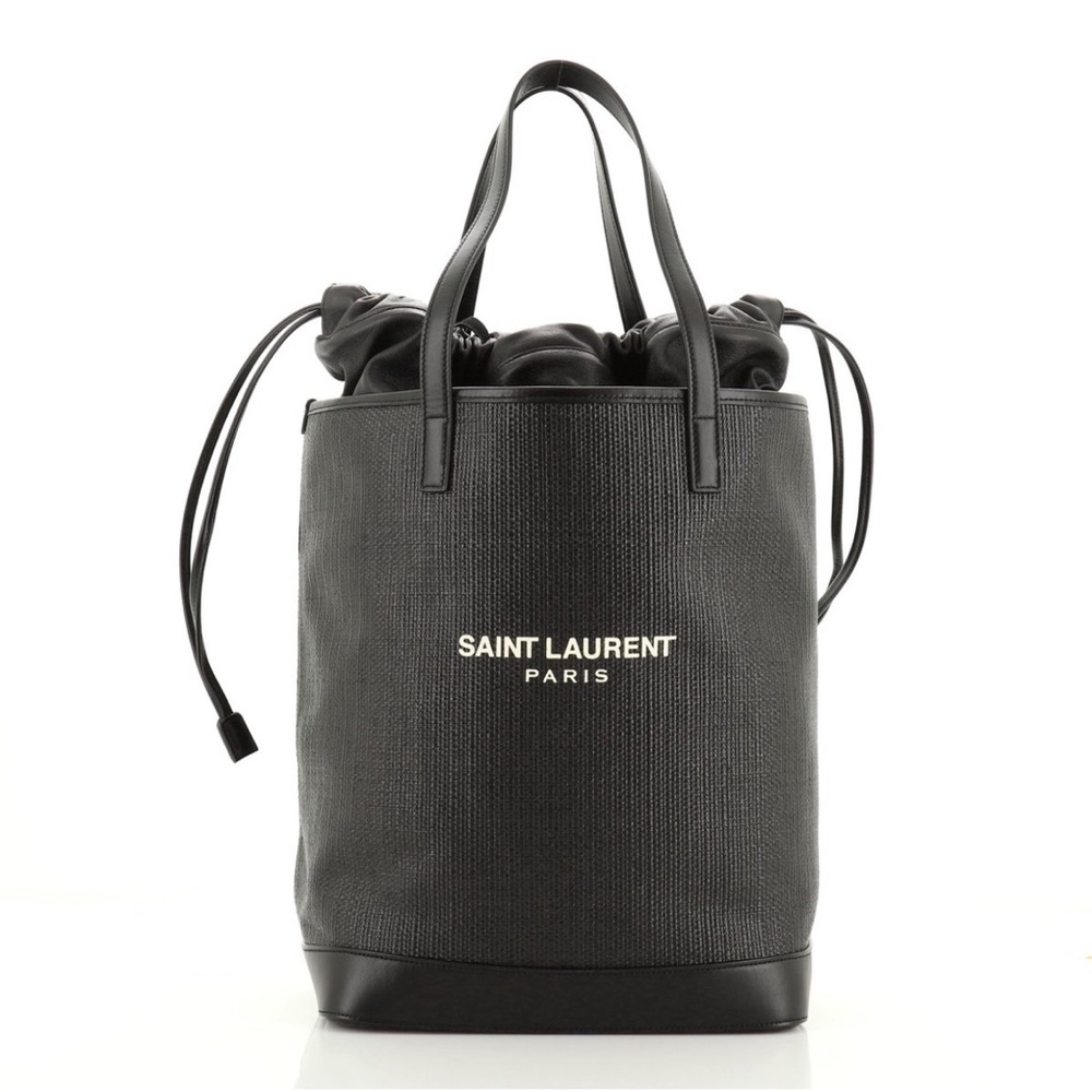 Saint Laurent Teddy Tote Canvas with Leather